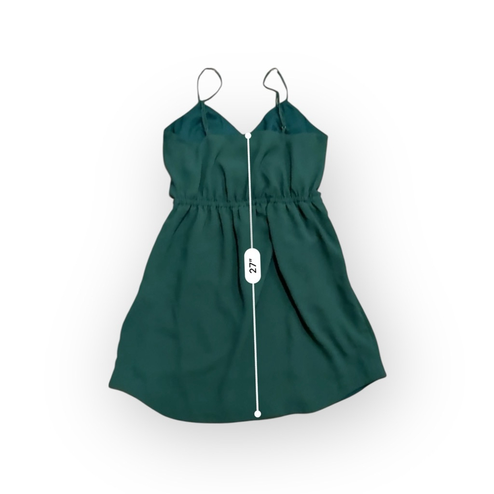 Madewell Women’s Spaghetti Strap Wrap Style Lined Dress Size 12 Dark Green - Picture 4 of 7
